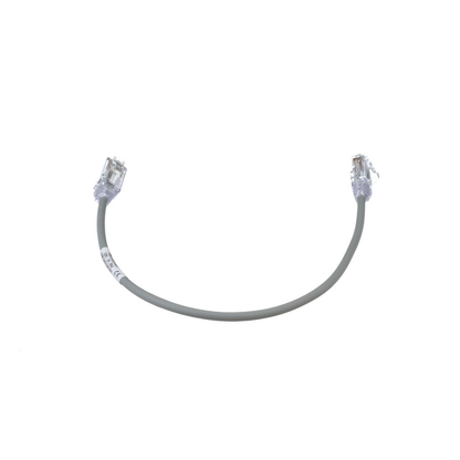 Cable de Parcheo TX6, UTP Cat6, Diámetro Reducido (28AWG), Color Gris, 0.30 Metros (1 Pie)