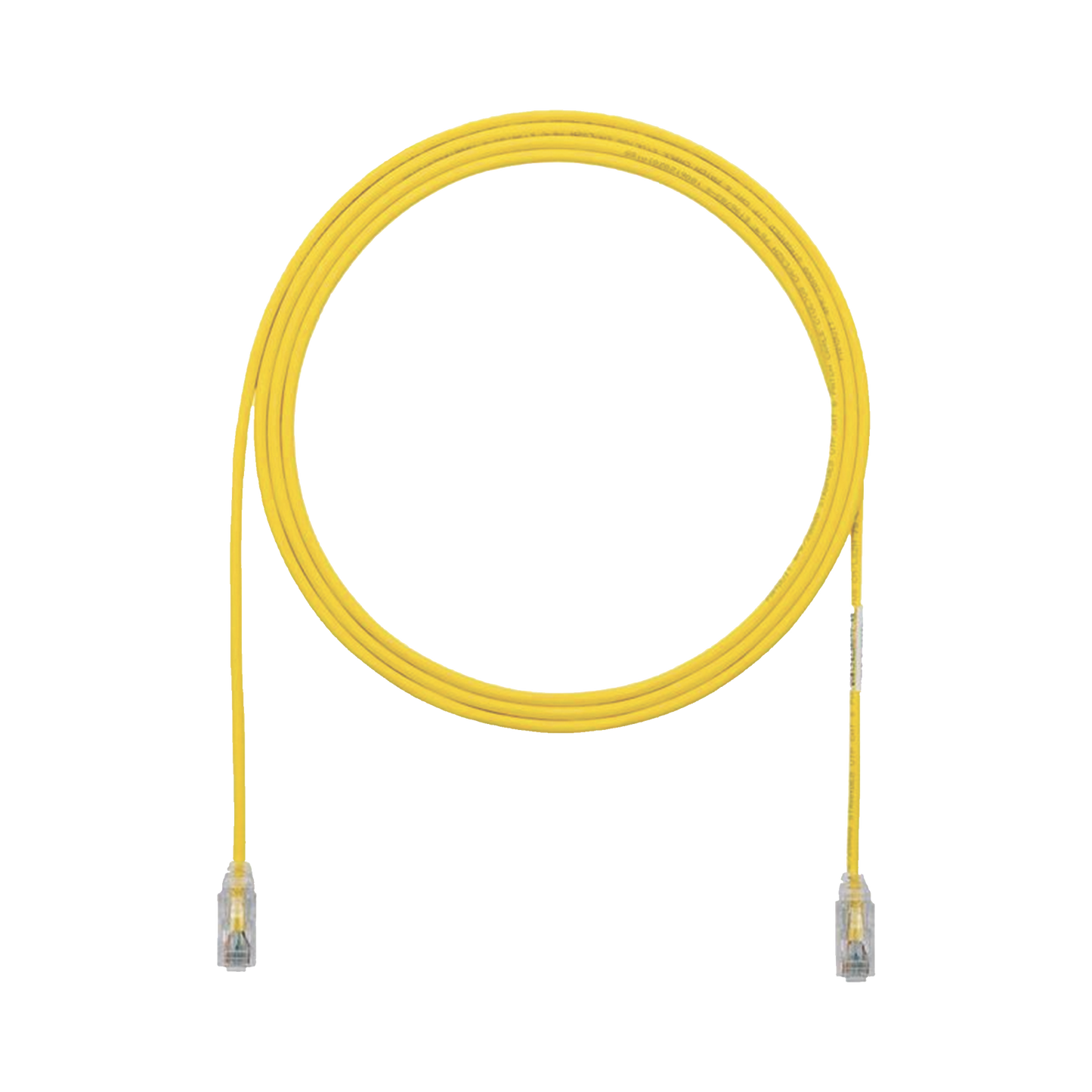 Cable de Parcheo TX6, UTP Cat6, Diámetro Reducido (28AWG), Color Amarillo, 0.3 Metros (1 Pie)