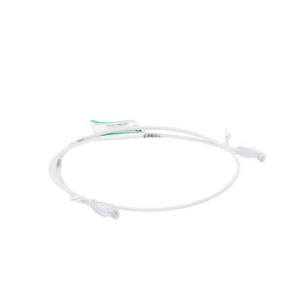 Cable de Parcheo TX6, UTP Cat6, Diámetro Reducido (28AWG), Color Blanco Mate, 0.91 Metros (3 Pies)