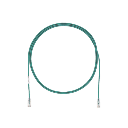 Cable de Parcheo TX6, UTP Cat6, Diámetro Reducido (28AWG), Color Verde, 9.14 Metros (30 Pies)