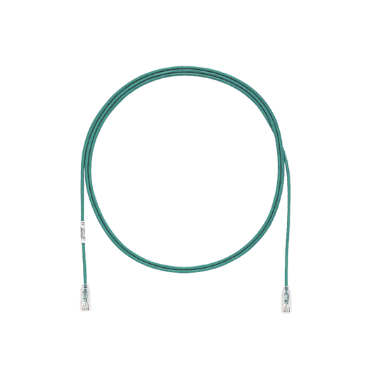 Cable de Parcheo TX6, UTP Cat6, Diámetro Reducido (28AWG), Color Verde, 9.14 Metros (30 Pies)