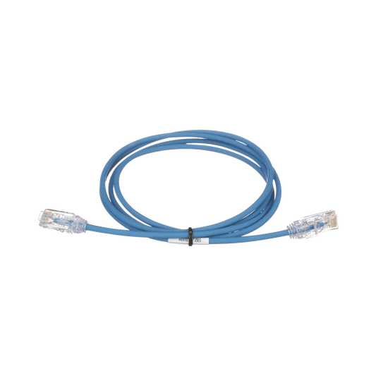 Cable de Parcheo TX6, UTP Cat6, Diámetro Reducido (28AWG), Color Azul, 10.06 Metros (33 Pies)