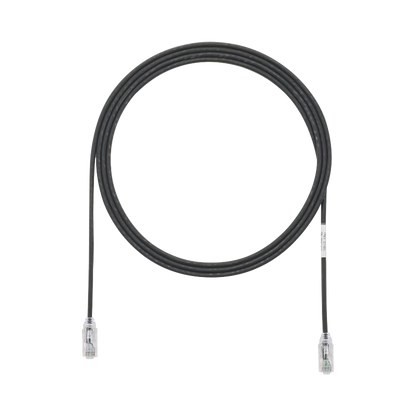 Cable de Parcheo TX6, UTP Cat6, Diámetro Reducido (28AWG), Color Negro, 1.22 Metros (4 Pies)