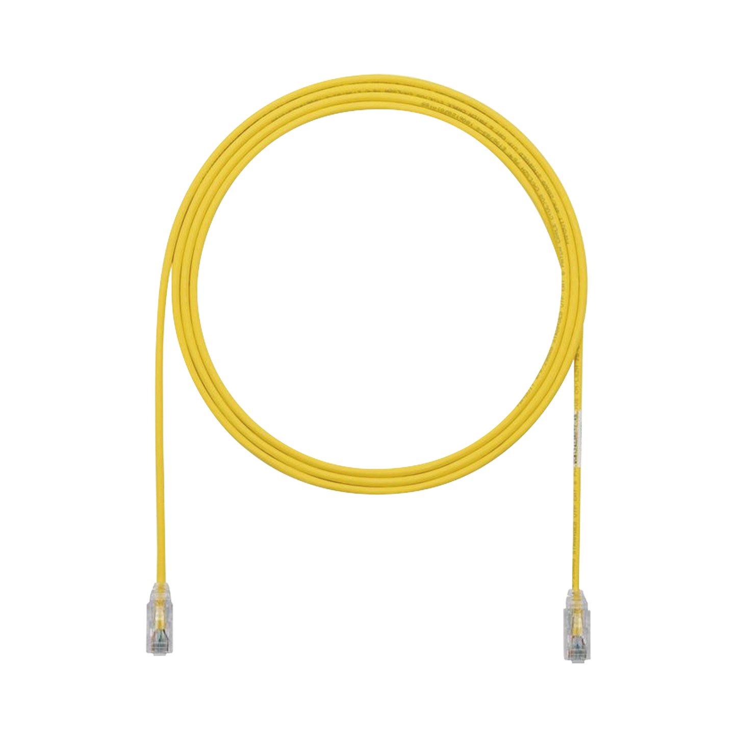 Cable de Parcheo TX6, UTP Cat6, Diámetro Reducido (28AWG), Color Amarillo, 1.22 Metros (4 Pies)