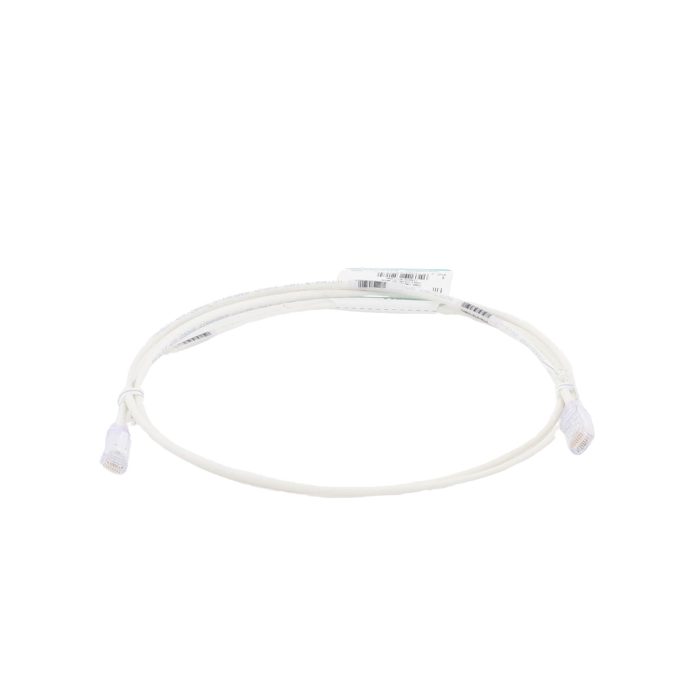 Cable de Parcheo TX6, UTP Cat6, Diámetro Reducido (28AWG), Color Blanco Mate, 1.52 Metros (5 Pies)