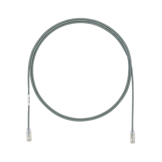 Cable de Parcheo TX6, UTP Cat6, Diámetro Reducido (28AWG), Color Gris, 1.52 Metros (5 Pies)
