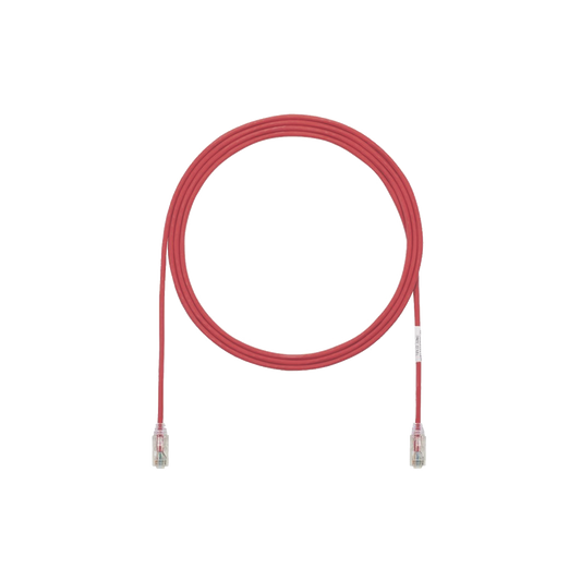 Cable de Parcheo TX6, UTP Cat6, Diámetro Reducido (28AWG), Color Rojo, 19.81 Metros (65 Pies)