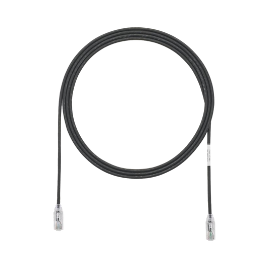 Cable de Parcheo TX6, UTP Cat6, Diámetro Reducido (28AWG), Color Negro, 1.83 Metros (6 Pies)