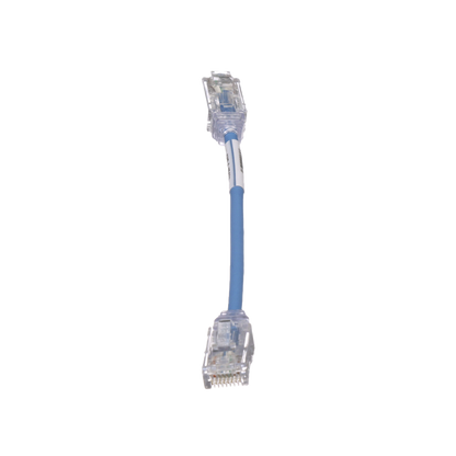 Cable de Parcheo TX6, UTP Cat6, Diámetro Reducido (28AWG), Color Azul, 15.2 cm (6 pulgadas)