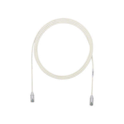 Cable de Parcheo TX6, UTP Cat6, Diámetro Reducido (28AWG), Color Blanco Mate, 2.13 Metros (7 Pies)
