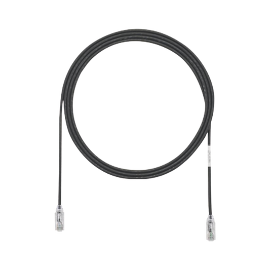Cable de Parcheo TX6, UTP Cat6, Diámetro Reducido (28AWG), Color Negro, 2.44 Metros (8 Pies)