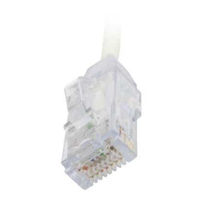 Cable de Parcheo TX6, UTP Cat6, Diámetro Reducido (28AWG), Color Blanco, 20.32 cm (8 Pulgadas)