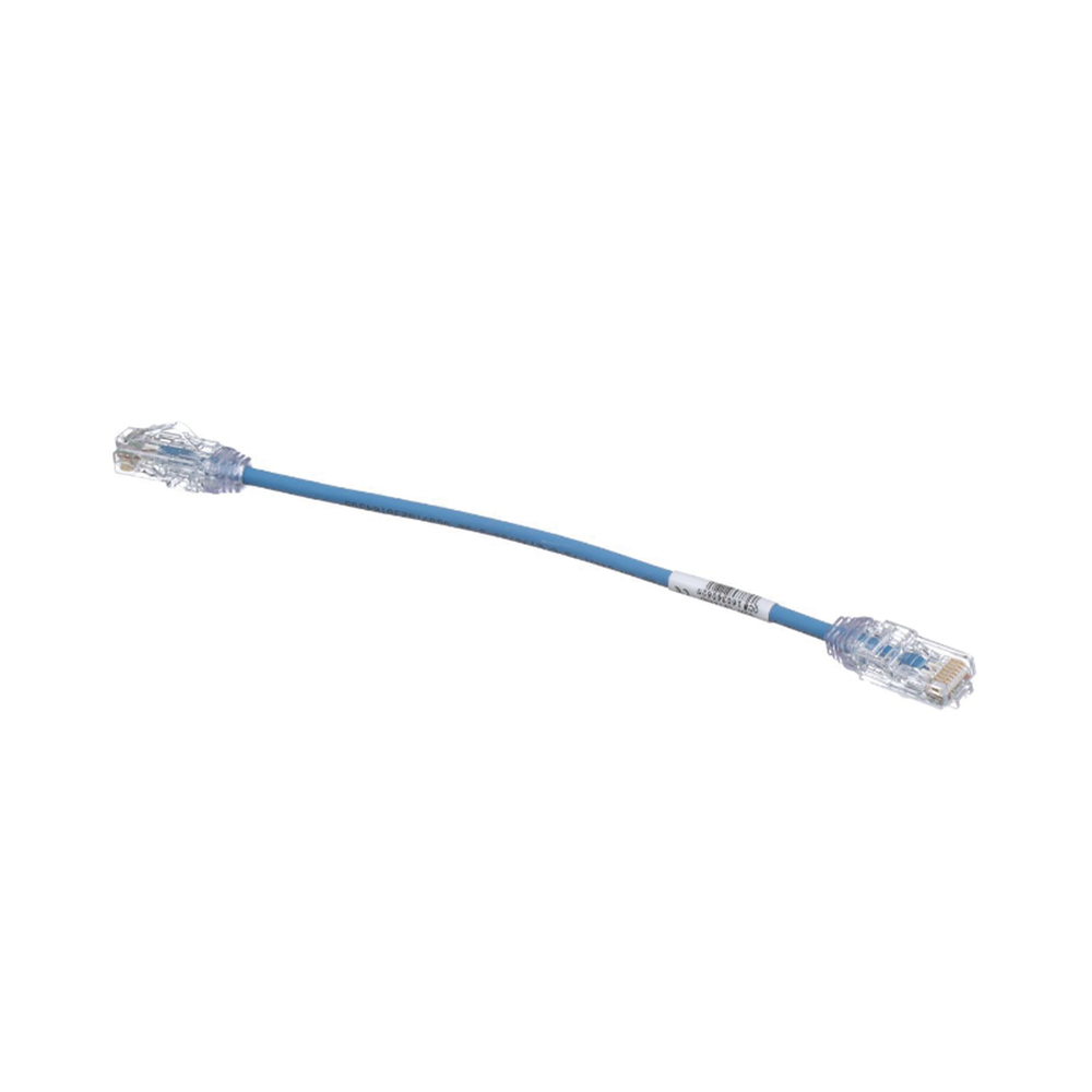 Cable de Parcheo TX6, UTP Cat6, Diámetro Reducido (28AWG), Color Azul, 20.2 cm (8 Pulgadas)