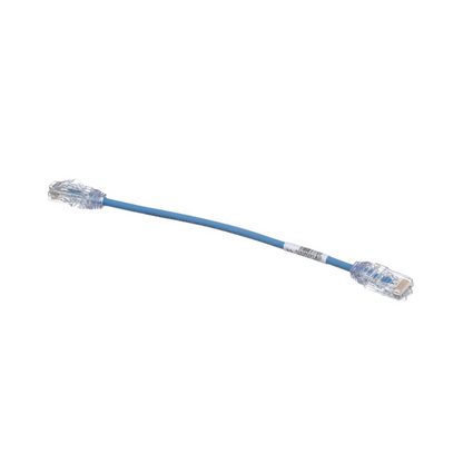 Cable de Parcheo TX6, UTP Cat6, Diámetro Reducido (28AWG), Color Azul, 20.2 cm (8 Pulgadas)