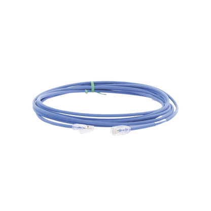 Cable de Parcheo UTP Cat6A, CM/LSZH, Diámetro Reducido (28AWG), Color Azul, 3.66 Metros (12 Pies)