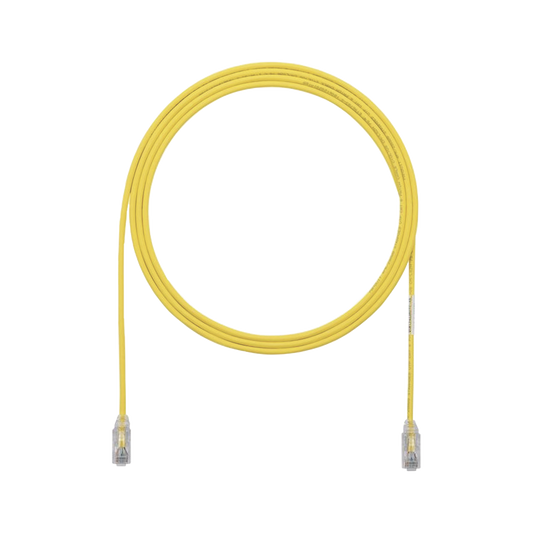 Cable de Parcheo UTP Cat6A, CM/LSZH, Diámetro Reducido (28AWG), Color Amarillo, 5.18 Metros (17 Pies)