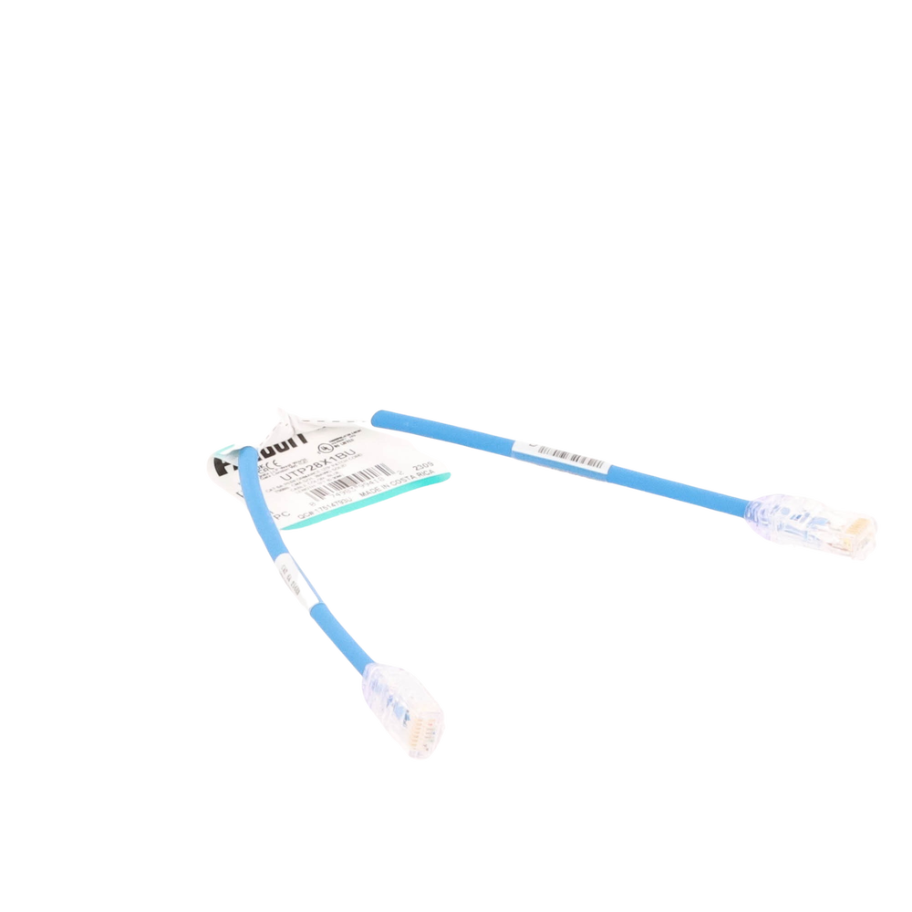 Cable de Parcheo UTP Cat6A, CM/LSZH, Diámetro Reducido (28AWG), Color Azul, 0.3 Metros (1 Pie)