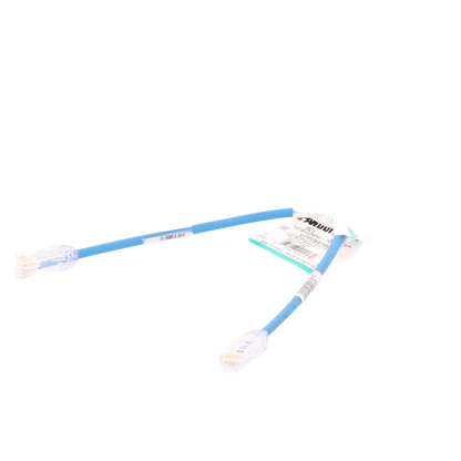 Cable de Parcheo UTP Cat6A, CM/LSZH, Diámetro Reducido (28AWG), Color Azul, 0.3 Metros (1 Pie)