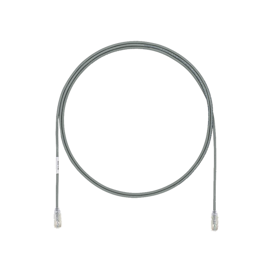 Cable de Parcheo UTP Cat6A, CM/LSZH, Diámetro Reducido (28AWG), Color Gris, 0.30 Metros (1 Pie)
