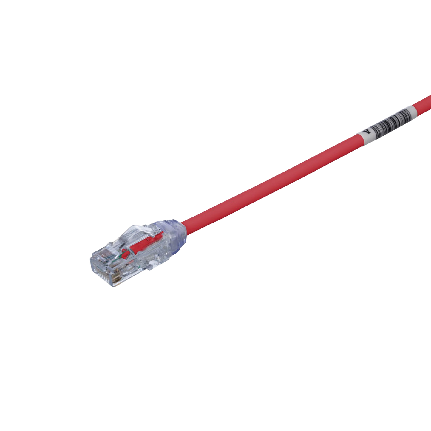 Cable de Parcheo UTP Cat6A, CM/LSZH, Diámetro Reducido (28AWG), Color Rojo, 0.3 Metros (1 Pie)