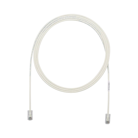 Cable de Parcheo UTP Cat6A, CM/LSZH, Diámetro Reducido (28AWG), Color Blanco Mate, 6.1 Metros (20 Pies)