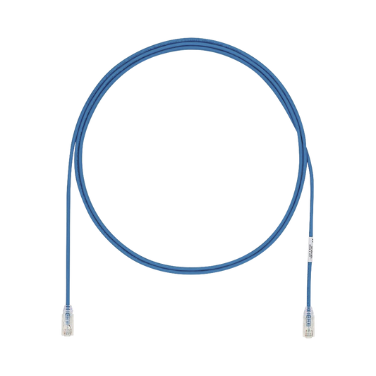 Cable de Parcheo UTP Cat6A, CM/LSZH, Diámetro Reducido (28AWG), Color Azul, 7.92 Metros (26 Pies)