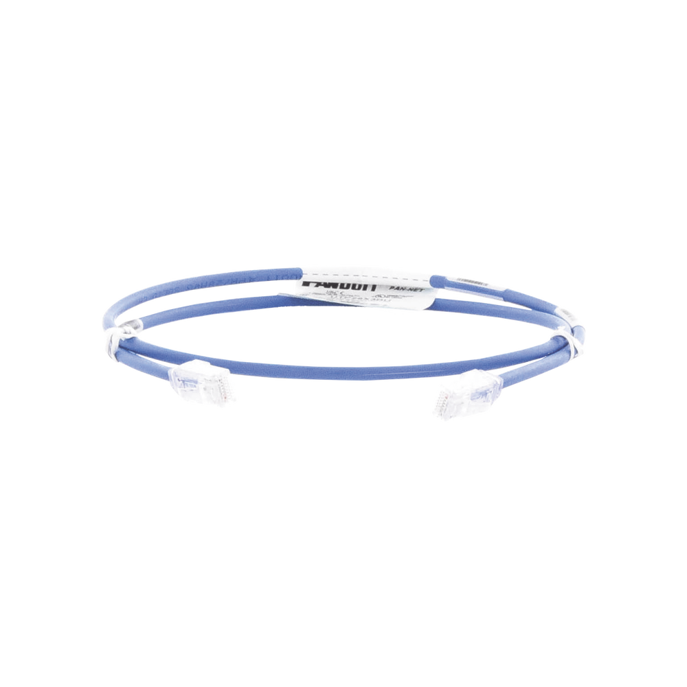 Cable de Parcheo UTP Cat6A, CM/LSZH, Diámetro Reducido (28AWG), Color Azul, 0.91 Metros (3 Pies)