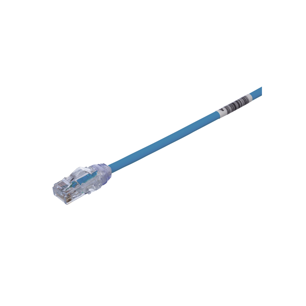 Cable de Parcheo UTP Cat6A, CM/LSZH, Diámetro Reducido (28AWG), Color Azul, 3 Metros (9.84 Pies).