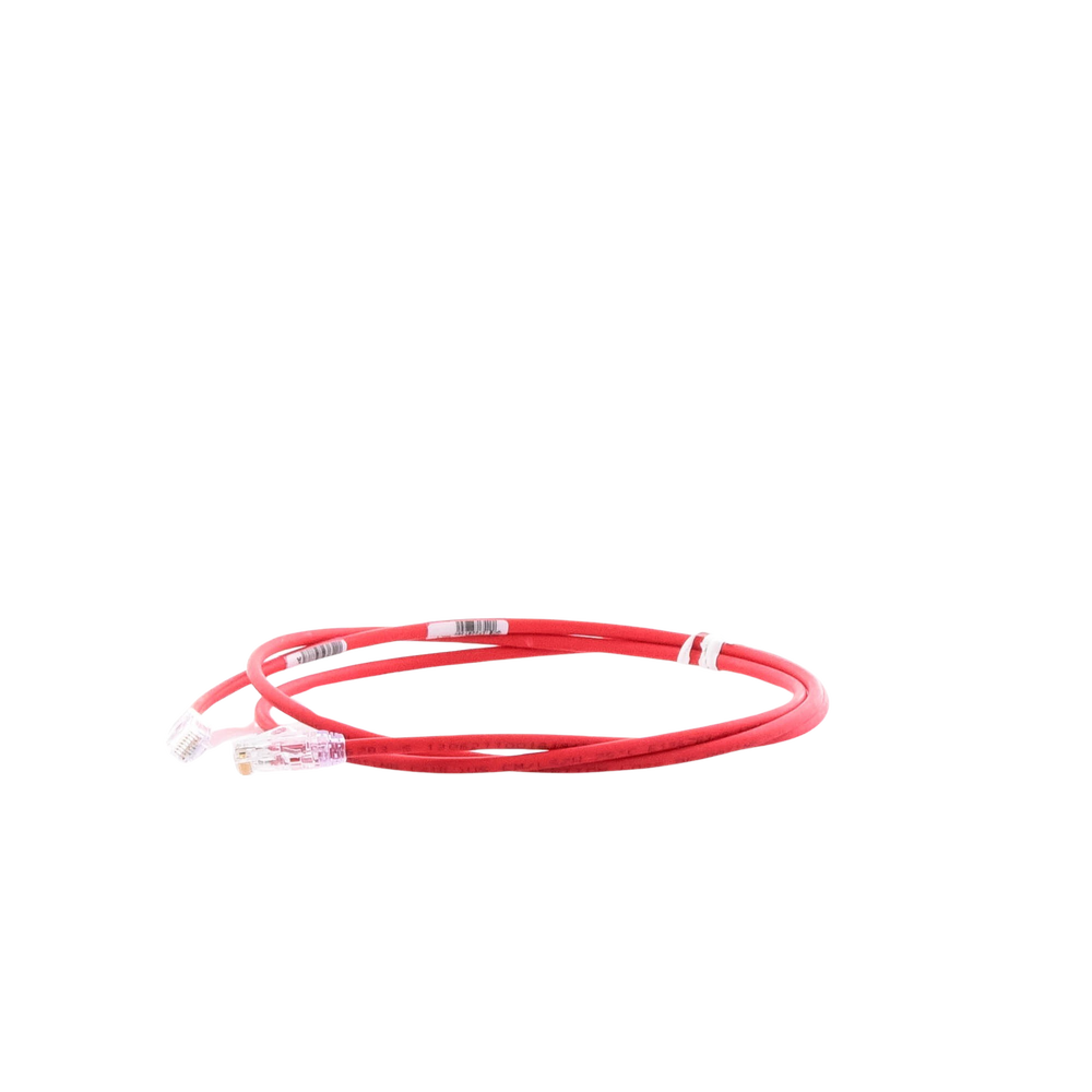 Cable de Parcheo UTP Cat6A, CM/LSZH, Diámetro Reducido (28AWG), Color Rojo, 1.52 Metros (5 Pies)