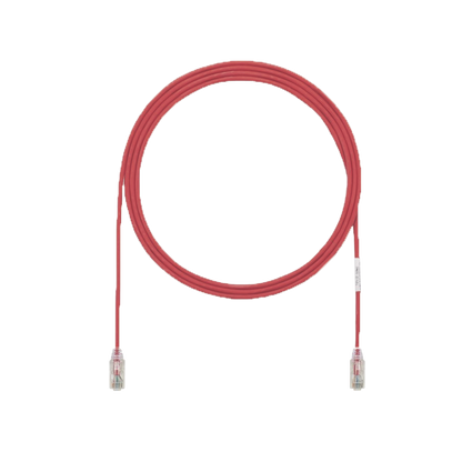 Cable de Parcheo UTP Cat6A, CM/LSZH, Diámetro Reducido (28AWG), Color Rojo, 1.52 Metros (5 Pies)