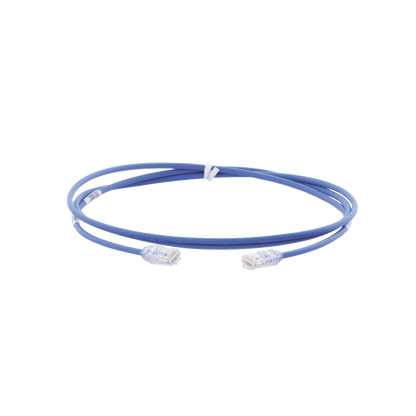 Cable de Parcheo UTP Cat6A, CM/LSZH, Diámetro Reducido (28AWG), Color Azul, 1.83 Metros (6 Pies)