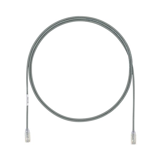 Cable de Parcheo UTP Cat6A, CM/LSZH, Diámetro Reducido (28AWG), Color Gris, 1.83 Metros (6 Pies)