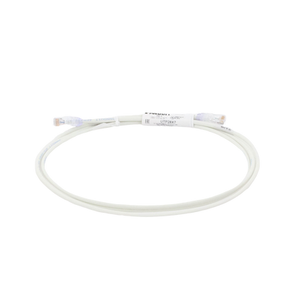 Cable de Parcheo UTP Cat6A, CM/LSZH, Diámetro Reducido (28AWG), Color Blanco Mate, 2.13 Metros (7 Pies)
