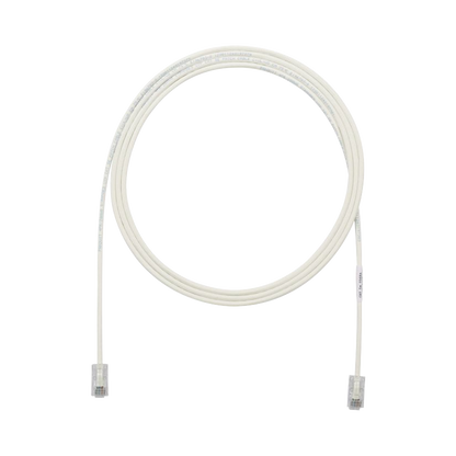 Cable de Parcheo UTP Cat6A, CM/LSZH, Diámetro Reducido (28AWG), Color Blanco Mate, 2.13 Metros (7 Pies)