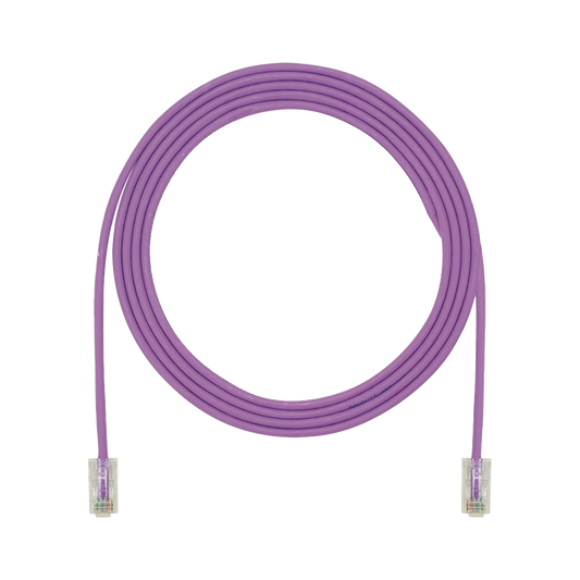 Cable de Parcheo UTP Cat6A, CM/LSZH, Diámetro Reducido (28AWG), Color Violeta, 2.13 Metros (7 Pies)