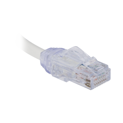 Cable de Parcheo UTP, Cat6A, Diámetro Reducido (28 AWG), CM/LSZH, Color Blanco Mate, 20.3 cm (8 Pulgadas)