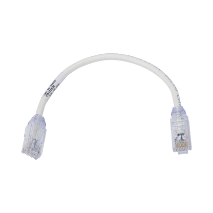 Cable de Parcheo UTP, Cat6A, Diámetro Reducido (28 AWG), CM/LSZH, Color Blanco Mate, 20.3 cm (8 Pulgadas)