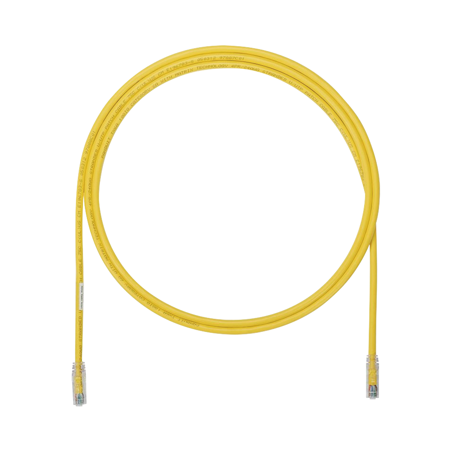 Cable de Parcheo UTP, Cat6A, 24 AWG, CM, Color Amarillo, 3.05 Metros (10 Pies)