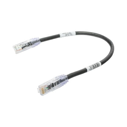 Cable de Parcheo TX6, UTP Cat6, 24 AWG, CM, Color Negro, 0.3 Metros (1 Pie)