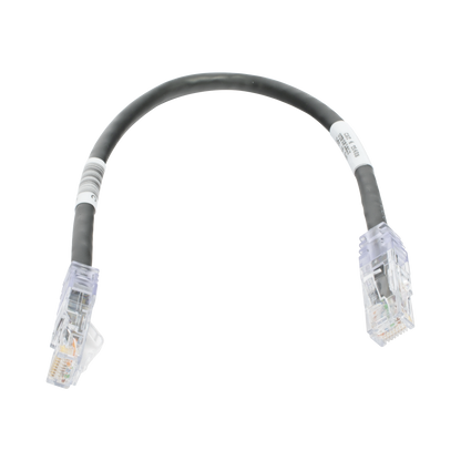 Cable de Parcheo TX6, UTP Cat6, 24 AWG, CM, Color Negro, 0.3 Metros (1 Pie)
