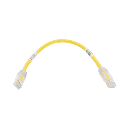 Cable de Parcheo TX6, UTP Cat6, 24 AWG, CM, Color Amarillo, 0.3 Metros (1 Pie)