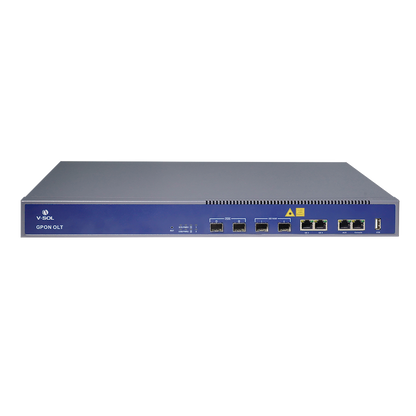OLT de 2 puertos GPON + 4 puertos Uplink (2 puertos Gigabit Ethernet + 2 puerto SFP/SFP+) , hasta 256 ONUS
