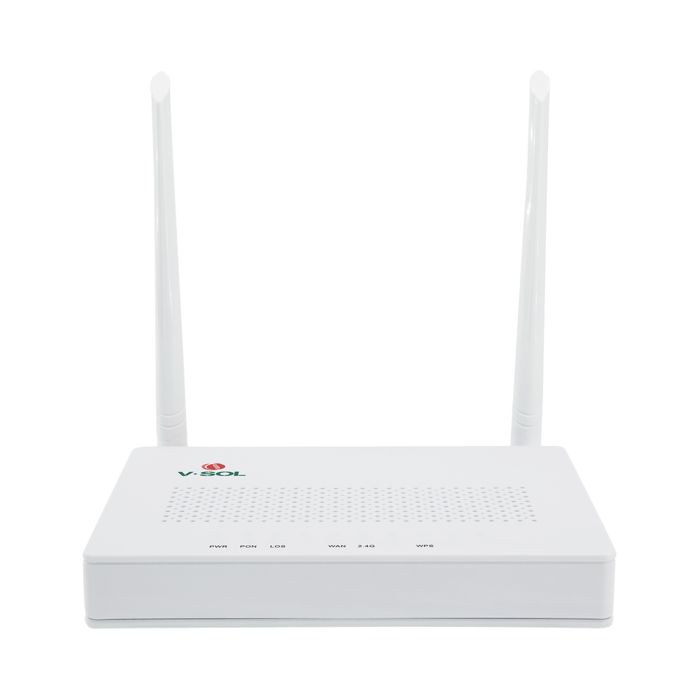 ONU Dual G/EPON con Wi-Fi en 2.4 GHz + 4 puertos LAN Gigabit, hasta 300 Mbps vía inalámbrico
