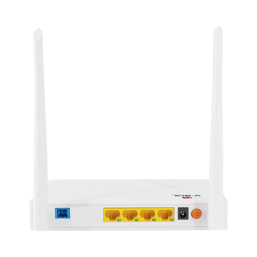 ONU Dual G/EPON con Wi-Fi en 2.4 GHz + 4 puertos LAN Gigabit, hasta 300 Mbps vía inalámbrico