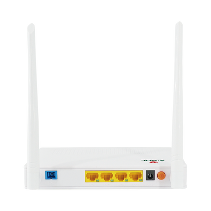 ONU Dual G/EPON con Wi-Fi en 2.4 GHz + 4 puertos LAN Gigabit, hasta 300 Mbps vía inalámbrico