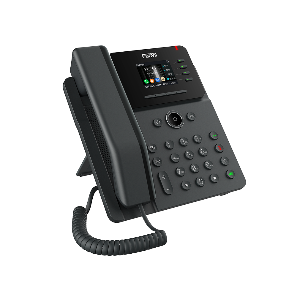 Teléfono IP Wi-Fi Empresarial,Bluetooth, 4 líneas SIP, pantalla a color 2.4", PoE, puertos Gigabit, conferencia local de 6 vías.
