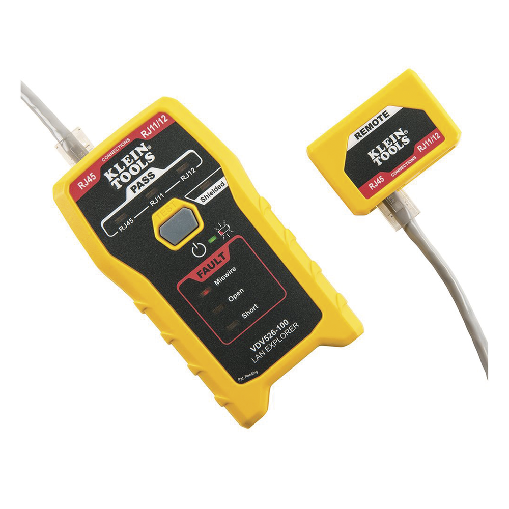 Probador de Cables de Red y Probador de Cables de Datos LAN Explorer™ con Transmisor Remoto.