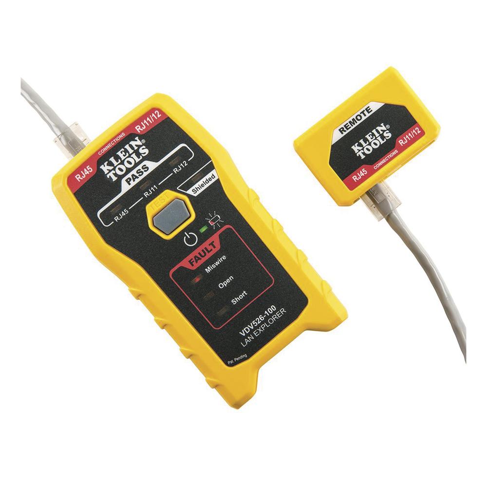 Probador de Cables de Red y Probador de Cables de Datos LAN Explorer™ con Transmisor Remoto.