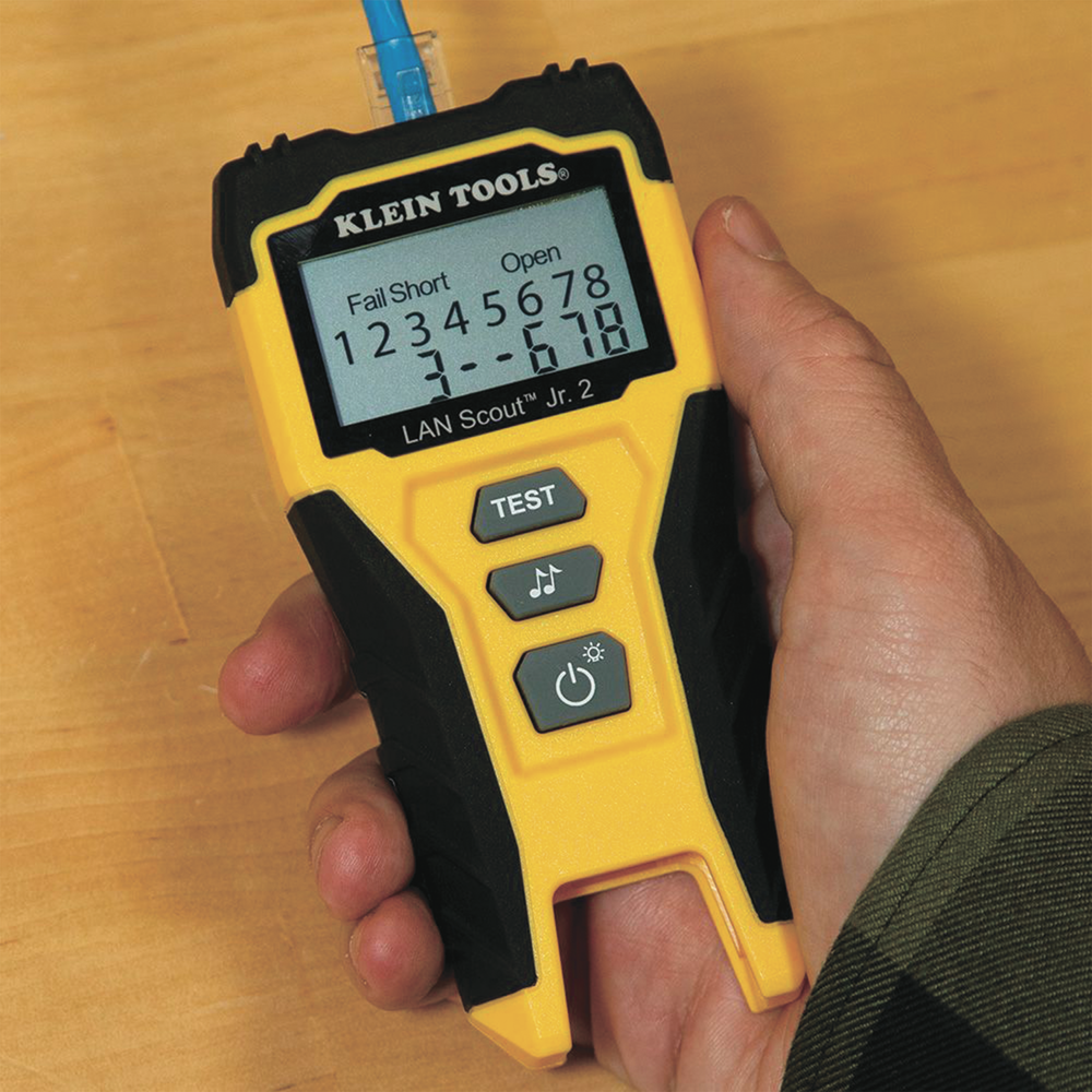 Tester  de Cable LAN Scout™ Jr. 2/ Para: Prueba aprobada/ Error de Cableado/ Falla de Circuito Abierto o Cortocircuito/ Par Dividido/ Blindaje.