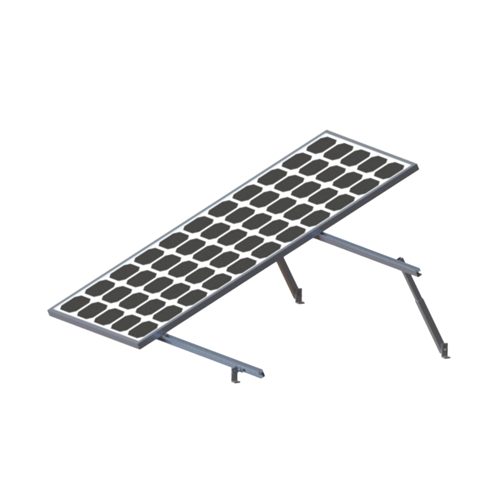 Montaje para 2 Paneles Solares, Riel "8" de 2700mm para Módulos con Espesor de 30-35mm, Velocidad de Viento Máx. 136km/h